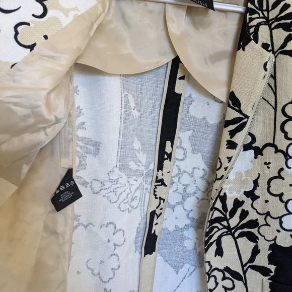 RAW SILK | LONG BLAZER | Asian Inspired |12 | Carlisle | Floral Print | NWOT - Picture 7 of 10